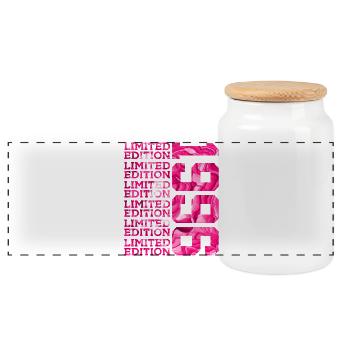 LIMITED EDITION 1996 30 YEARS OF PINK 30TH BIRTHDAY - Panoramic Cookie Jar with Wooden Lid - white - Front