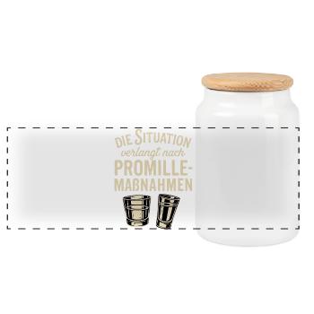 L’alcool mesure, slogan drôle de fête - Boîte à biscuits avec couvercle en bois - blanc - Devant