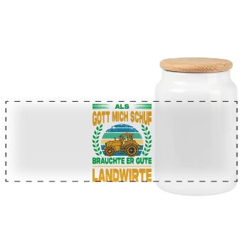 Agriculteur offre des cadeaux agricoles Tracteurs agricoles - Boîte à biscuits avec couvercle en bois - blanc - Devant
