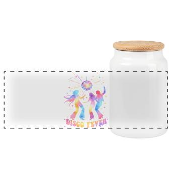 DISCO FEVER Party Aquarelle dansante des années 70 - Boîte à biscuits avec couvercle en bois - blanc - Devant