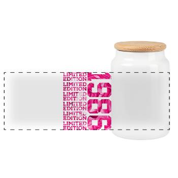 LIMITED EDITION 1986 40 YEARS OF PINK 40TH BIRTHDAY - Panoramic Cookie Jar with Wooden Lid - white - Front