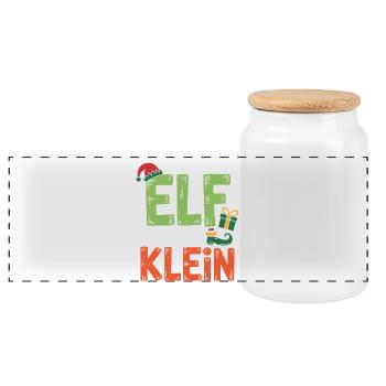 Little Elf Humor: I'm Not an Elf - Panoramic Cookie Jar with Wooden Lid - white - Front