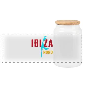 Vacances en mer du Nord IBIZA FILIALE NORD Fun - Boîte à biscuits avec couvercle en bois - blanc - Devant