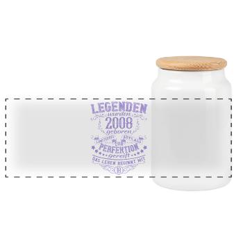 18 Birthday Legends 2008 Vintage Retro Design - Panoramic Cookie Jar with Wooden Lid - white - Front
