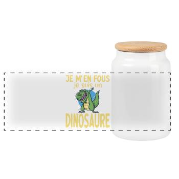 Ist mir egal, ich bin ein Dinosaurier Humor - Panorama Keksdose mit Holzdeckel - Weiß - Vorne