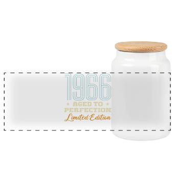 1966 Cadeau 60ème Anniversaire 60 ans Vintage 66 - Boîte à biscuits avec couvercle en bois - blanc - Devant
