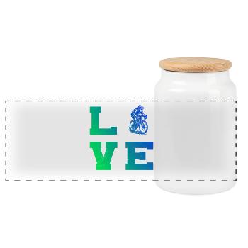 Message clair sur le vélo de route - Boîte à biscuits avec couvercle en bois - blanc - Devant