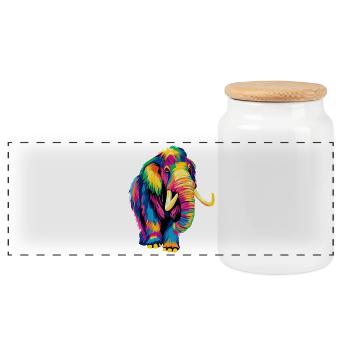 Mammut Wollhaarmammut Eiszeit Mammuts Süßes Mammut - Panoramic Cookie Jar with Wooden Lid - white - Front