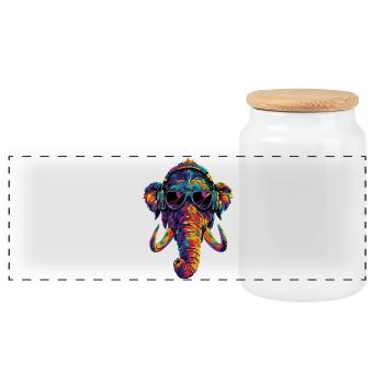Mammut Wollhaarmammut Eiszeit Mammuts Süßes Mammut - Panoramic Cookie Jar with Wooden Lid - white - Front