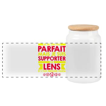 Supporter Lens Football Foot Lensois Sang et Or - Panoramic Cookie Jar with Wooden Lid - white - Front