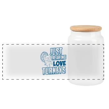 J’adore les dindes - pour les amis dindons - Boîte à biscuits avec couvercle en bois - blanc - Devant