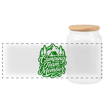 Camping Team Tent Mountains - Boîte à biscuits avec couvercle en bois - blanc - Devant