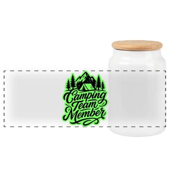 Camping Team Tent Mountains - Boîte à biscuits avec couvercle en bois - blanc - Devant