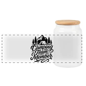 Camping Team Tent Mountains - Boîte à biscuits avec couvercle en bois - blanc - Devant