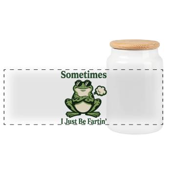 Parfois, je suis juste un mème de grenouille drôle qui pet - Boîte à biscuits avec couvercle en bois - blanc - Devant