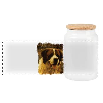 Bernadin Vintage - Panoramic Cookie Jar with Wooden Lid - white - Front