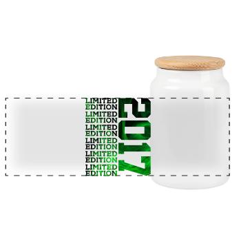 LIMITED EDITION 2017 9 JAHRE 9. GEBURTSTAG - Panorama Keksdose mit Holzdeckel - Weiß - Vorne