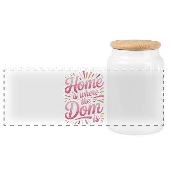 Cologne Home Is Where The Dom Is Cologne Carnival Cologne - Panoramic Cookie Jar with Wooden Lid - white - Front