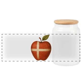 Danemark - Boîte à biscuits avec couvercle en bois - blanc - Devant