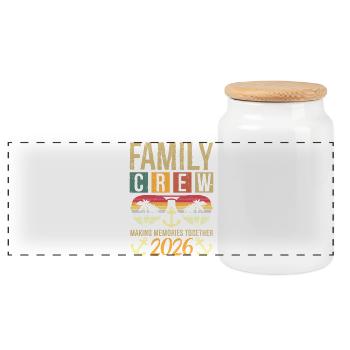 Family Cruise Crew 2026 Making Memories Together - Panoramic Cookie Jar with Wooden Lid - white - Front