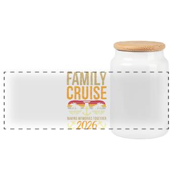 Croisière en famille 2026 Créer des souvenirs ensemble - Boîte à biscuits avec couvercle en bois - blanc - Devant