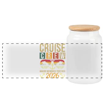 Cruise Crew 2026 Making Memories Together Vacation - Panoramic Cookie Jar with Wooden Lid - white - Front