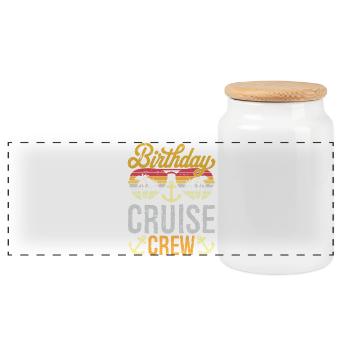 Birthday Cruise Crew Cruise Ship Birthday Cruising - Panorama Keksdose mit Holzdeckel - Weiß - Vorne
