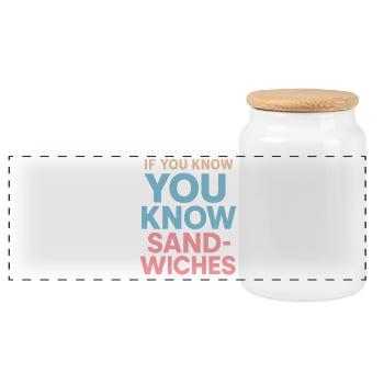 Eis-sandwich-liebhaber Sommerdessert - Panorama Keksdose mit Holzdeckel - Weiß - Vorne
