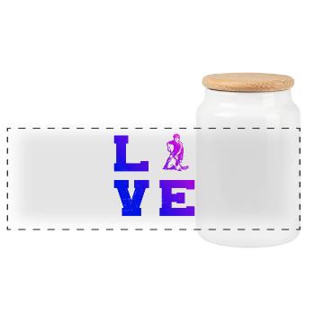 Floorball Vibes for Floorball - Panoramic Cookie Jar with Wooden Lid - white - Front