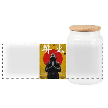 Budo-Spirit!  Japanisches Kampfkunst Design - Boîte à biscuits avec couvercle en bois - blanc - Devant