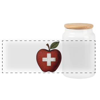 Suisse - Boîte à biscuits avec couvercle en bois - blanc - Devant