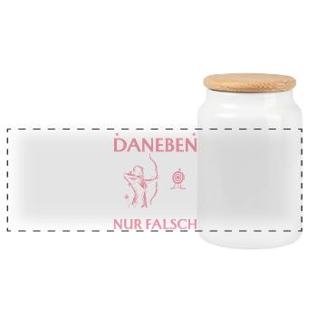 Archery The Goal Is Wrong - Archery - Panoramic Cookie Jar with Wooden Lid - white - Front