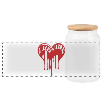 Je vais bien, ça va, tout va bien. Tout va bien. - Boîte à biscuits avec couvercle en bois - blanc - Devant