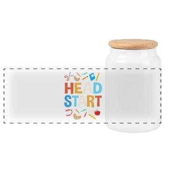 Preschool Teacher Preschooler - Panoramic Cookie Jar with Wooden Lid - white - Front
