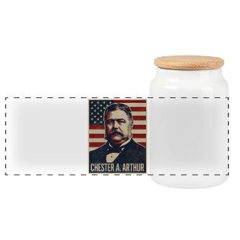 Chester A Arthur Président des États-Unis - Boîte à biscuits avec couvercle en bois - blanc - Devant