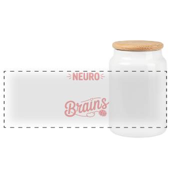 Neuronurses Brain Heroes - Panoramic Cookie Jar with Wooden Lid - white - Front