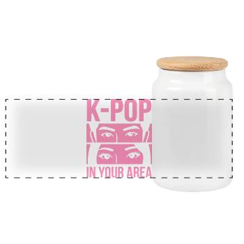 Le look rose de la K-Pop dans la région - Boîte à biscuits avec couvercle en bois - blanc - Devant