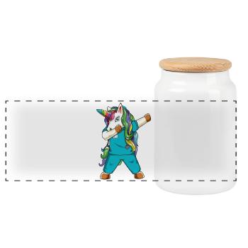 Dabbing Unicorn Nurse Nurse Practitioner Life - Panoramic Cookie Jar with Wooden Lid - white - Front