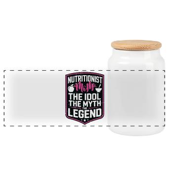 Maman nutritionniste L’idole adore les conseils nutritionnels - Boîte à biscuits avec couvercle en bois - blanc - Devant