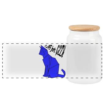 Schrödinger Cat für Geek - Panorama Keksdose mit Holzdeckel - Weiß - Vorne