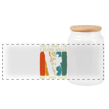 Je grimpe sur des murs et je connais des choses en tant qu’alpiniste - Boîte à biscuits avec couvercle en bois - blanc - Devant