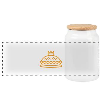 Humor galette des rois - Panoramic Cookie Jar with Wooden Lid - white - Front