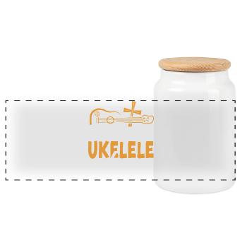 Ukulélé hawaïen Uke Christian - Boîte à biscuits avec couvercle en bois - blanc - Devant