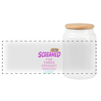 Anime Fangirl Screams Anime Reaction - Panoramic Cookie Jar with Wooden Lid - white - Front