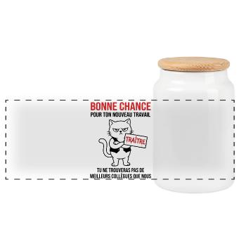 Départ collègue travail nouvel emploi bonne chance - Boîte à biscuits avec couvercle en bois - blanc - Devant