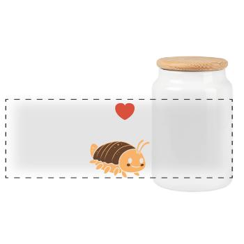 Woodlouse - Panoramic Cookie Jar with Wooden Lid - white - Front