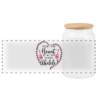 Le ukulélé hawaïen n’est pas ton - Boîte à biscuits avec couvercle en bois - blanc - Devant
