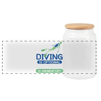 Plongeur Plongeur Snorkeling Plongeur récréatif - Boîte à biscuits avec couvercle en bois - blanc - Devant