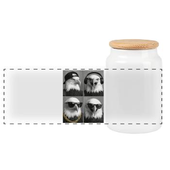 Aigle - Boîte à biscuits avec couvercle en bois - blanc - Devant