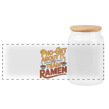 Ramen Pho-get About It Noodle Bowl Enthusiast - Panorama Keksdose mit Holzdeckel - Weiß - Vorne